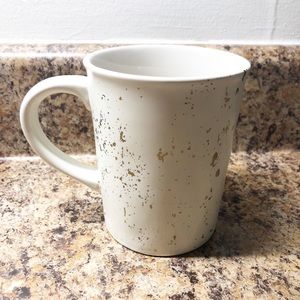 New Stoneware White Coffee Mugs Cups Speckled Gold
